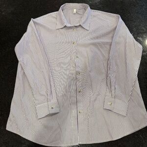 Diosun xl women’s striped button up blouse cute details like new see pictures